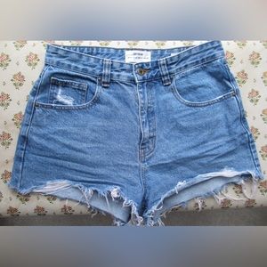 Cotton On High Rise Mom Denim Shorts